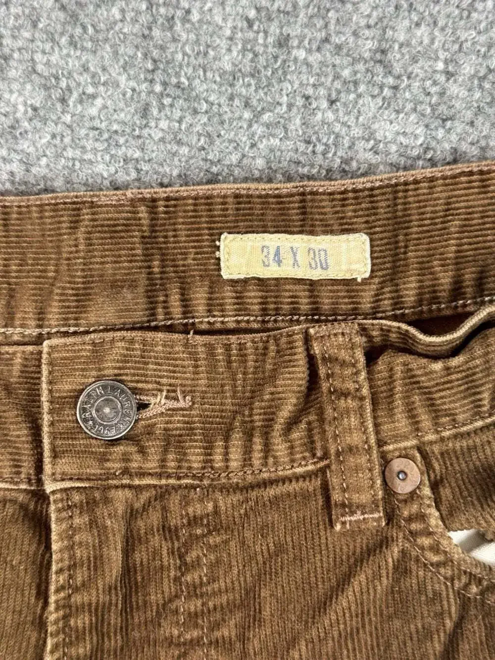 Vintage Polo Ralph Lauren Brown Corduroy Classic Fit Straight Leg Pants Mens 34
